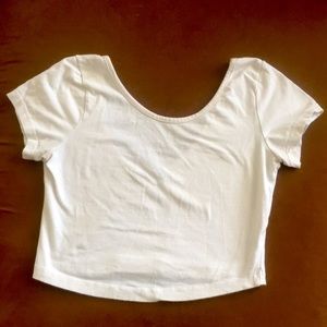 Brandy Melville One Size White Short Sleeve Crop Top